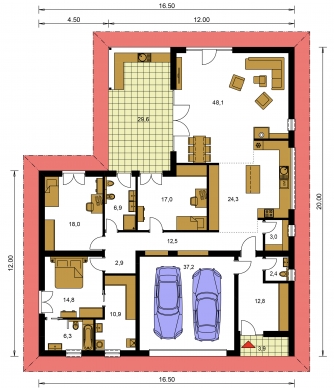 Plan de sol du rez-de-chaussée - BUNGALOW 225